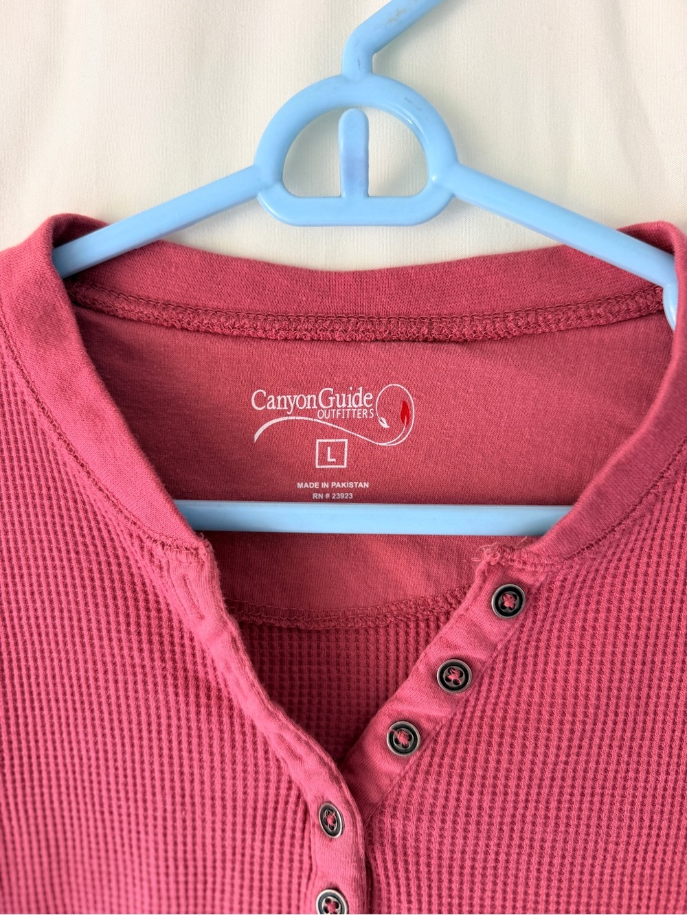 Cozy Rose Long-Sleeve Henley Thermal Top - Picture 4 of 5